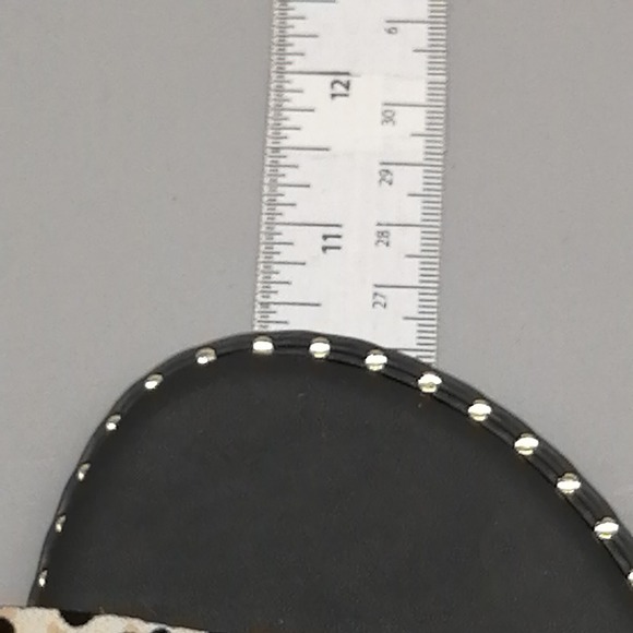 Qupid Sandals Womens Black Leopard 9 Strappy Slide Shoe Dressy Flat Studded 9 - Picture 2 of 11